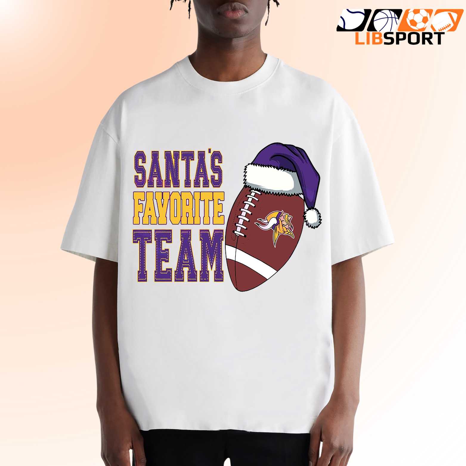 Santa Loves The Vikings T Shirt, Funny Christmas Tee, Unisex Shirt
